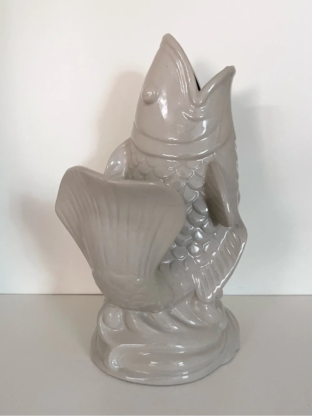 Koi fish glazed ceramic vase